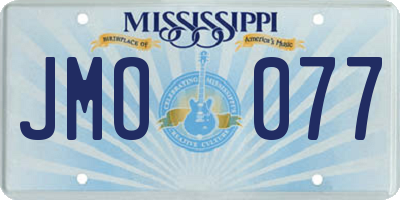 MS license plate JMO077