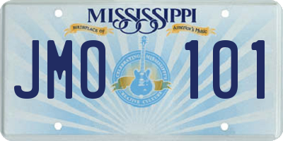 MS license plate JMO101