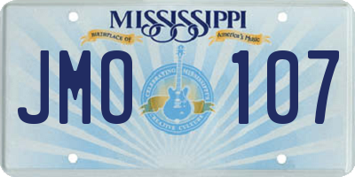 MS license plate JMO107