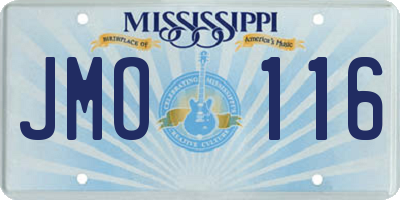 MS license plate JMO116