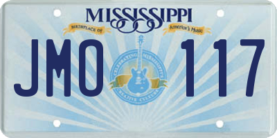 MS license plate JMO117