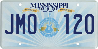MS license plate JMO120