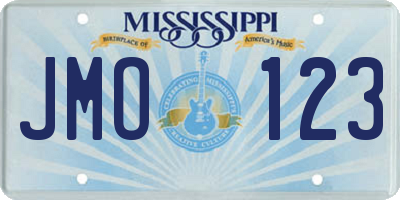 MS license plate JMO123
