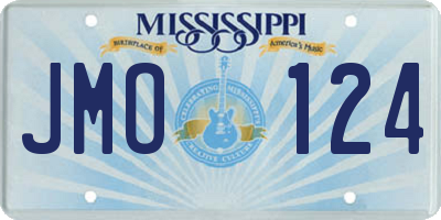 MS license plate JMO124