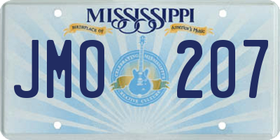 MS license plate JMO207