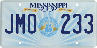 MS license plate JMO233