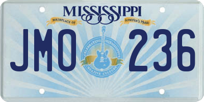 MS license plate JMO236