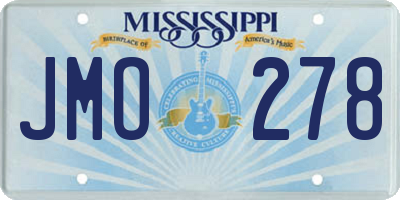 MS license plate JMO278