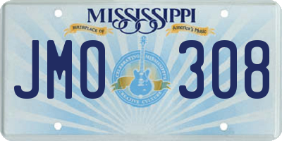 MS license plate JMO308
