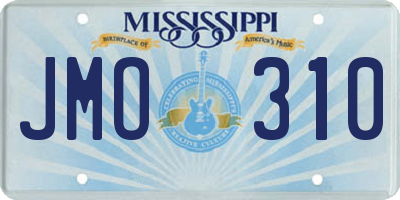 MS license plate JMO310