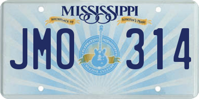 MS license plate JMO314