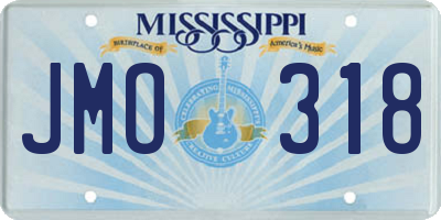 MS license plate JMO318