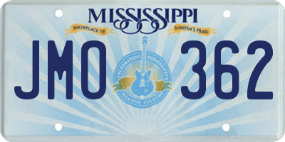MS license plate JMO362