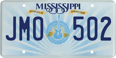 MS license plate JMO502