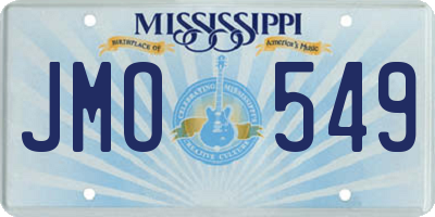 MS license plate JMO549