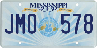 MS license plate JMO578