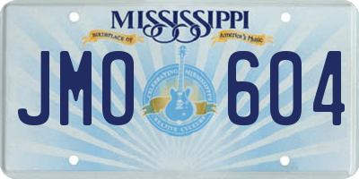 MS license plate JMO604