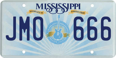 MS license plate JMO666