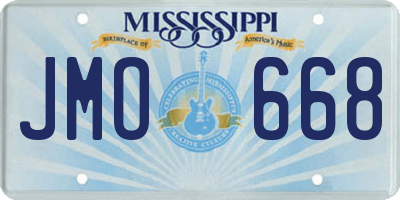 MS license plate JMO668
