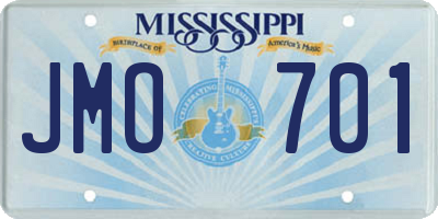 MS license plate JMO701