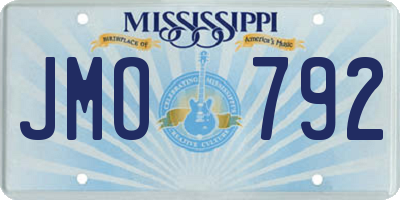MS license plate JMO792