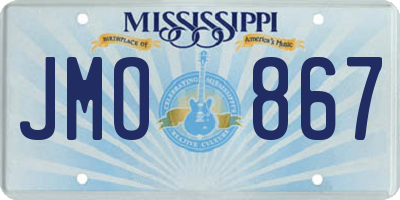 MS license plate JMO867