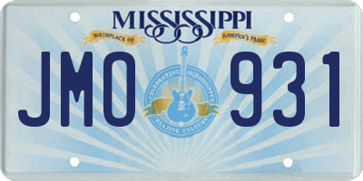 MS license plate JMO931