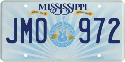 MS license plate JMO972