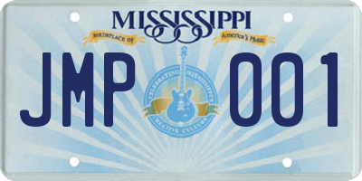 MS license plate JMP001