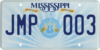MS license plate JMP003
