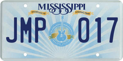 MS license plate JMP017