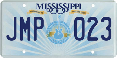 MS license plate JMP023