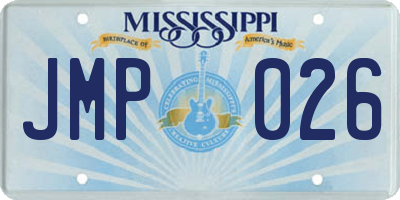 MS license plate JMP026