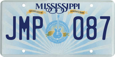 MS license plate JMP087