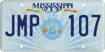 MS license plate JMP107