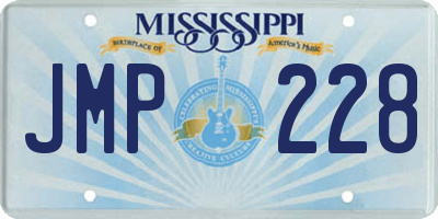 MS license plate JMP228