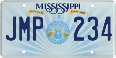 MS license plate JMP234