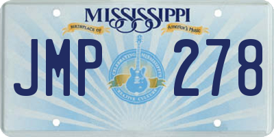 MS license plate JMP278