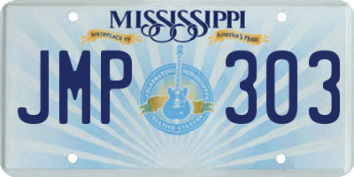 MS license plate JMP303