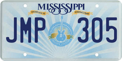 MS license plate JMP305