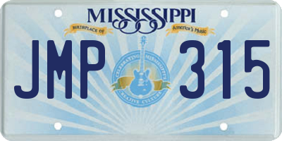 MS license plate JMP315