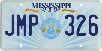 MS license plate JMP326