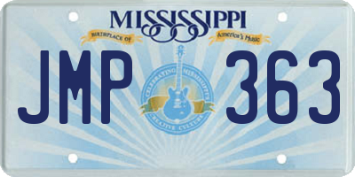 MS license plate JMP363