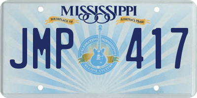 MS license plate JMP417