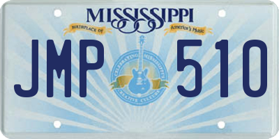 MS license plate JMP510