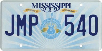 MS license plate JMP540