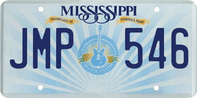 MS license plate JMP546