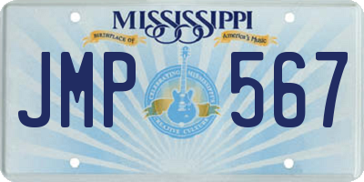 MS license plate JMP567