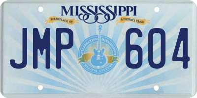 MS license plate JMP604