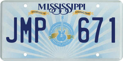 MS license plate JMP671